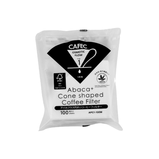 Filtres Abaca Plus 1 tasse Blanc - 100 pièces - Cafec