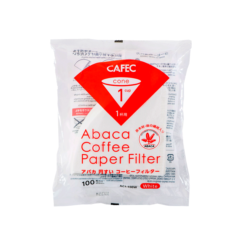 Filtres Abaca 4 tasses Blanc - 100 pièces - Cafec
