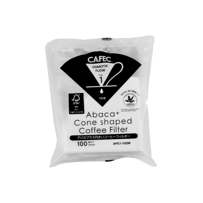 Abaca Plus 1-Cup Filters White - 100 count - Cafec