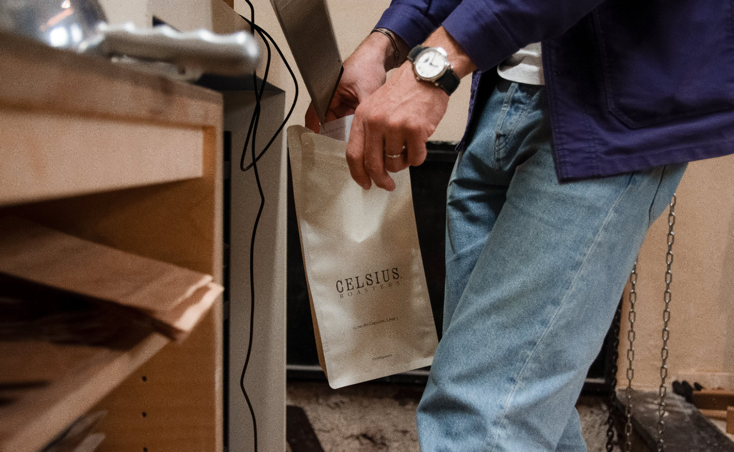 Conditionnement sachets de cafe