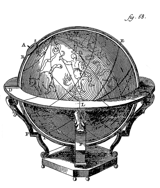 Croquis d'un globe pour illustrer l'origine du café