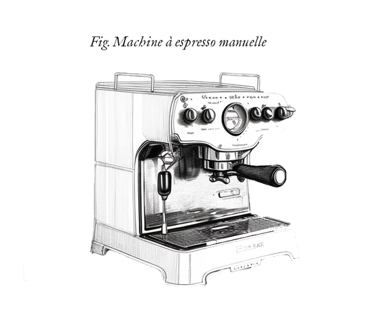 Dessin de machine à café espresso manuelle