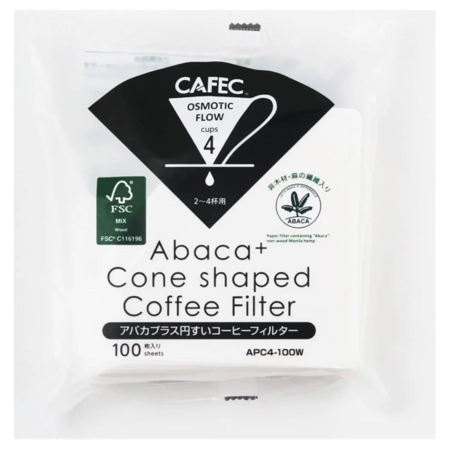 Filtres Abaca Plus 1 tasse Blanc - 100 pièces - Cafec