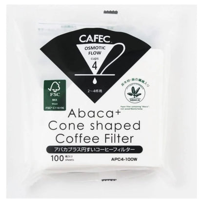 Filtres Abaca Plus 1 tasse Blanc - 100 pièces - Cafec